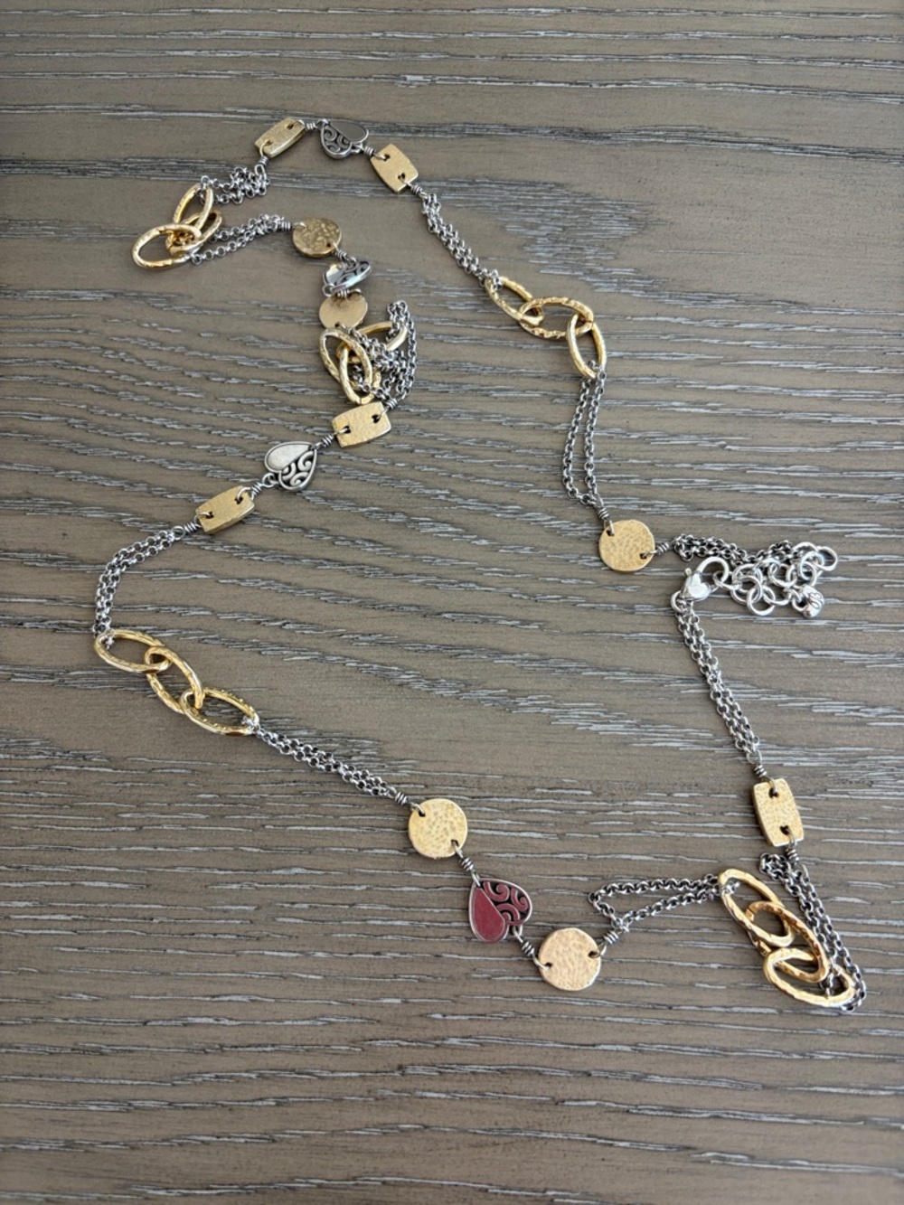 Brighton Deco Art Two-Tone Gold and Silver Long Necklace
